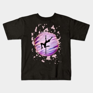 Pole Dancer In The Pink Sphere Kids T-Shirt